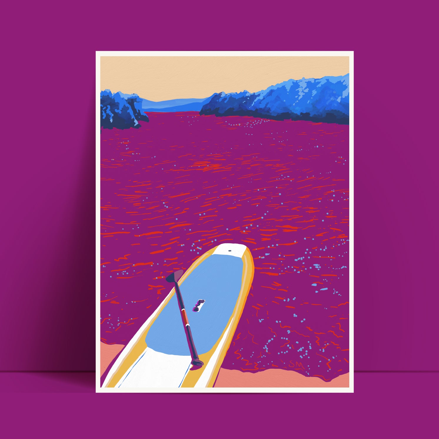 August Afternoon: Yellow Paddleboard