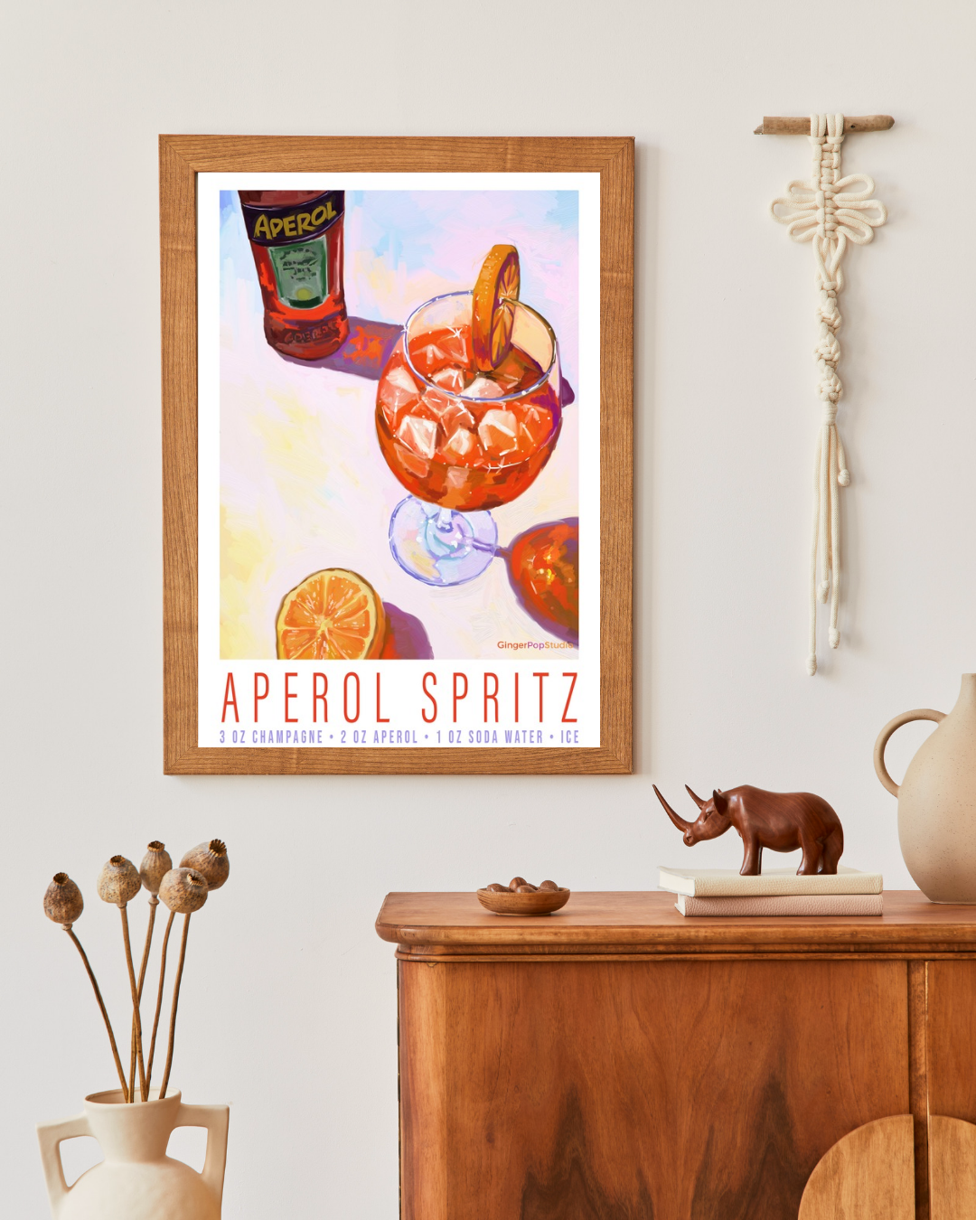 Aperol Spritz Cocktail Art Print