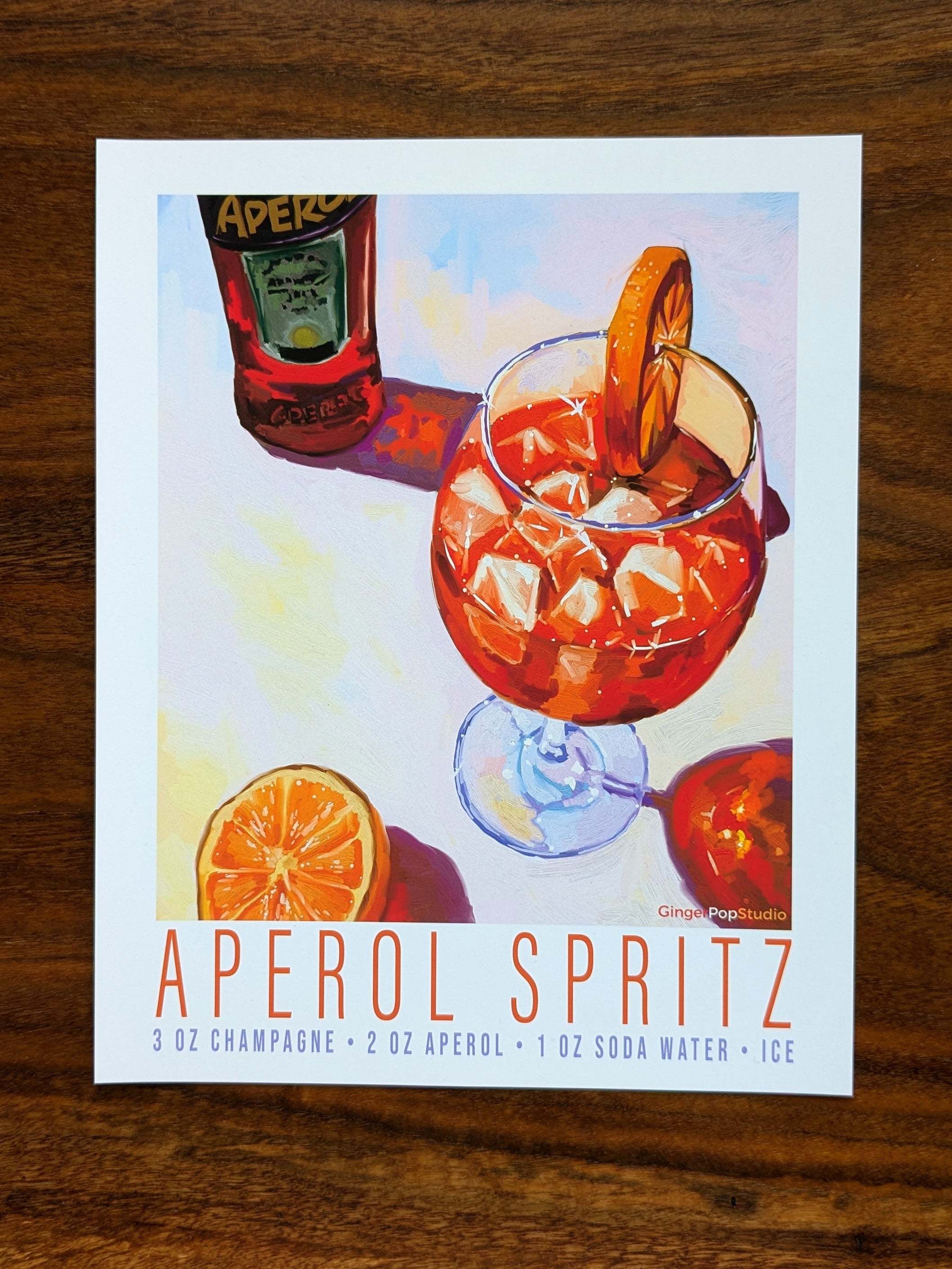 Aperol Spritz Cocktail Art Print