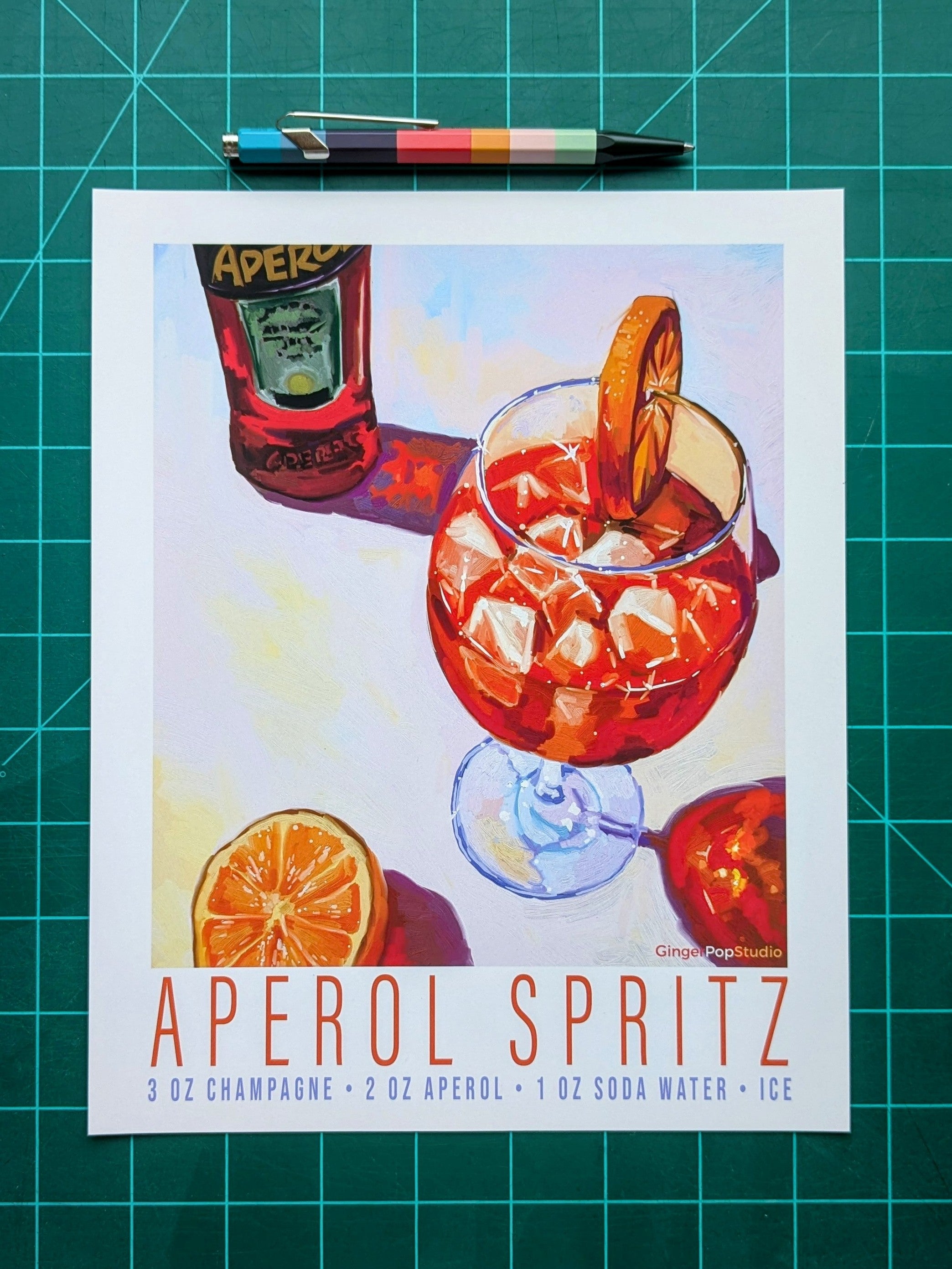 Aperol Spritz Cocktail Art Print