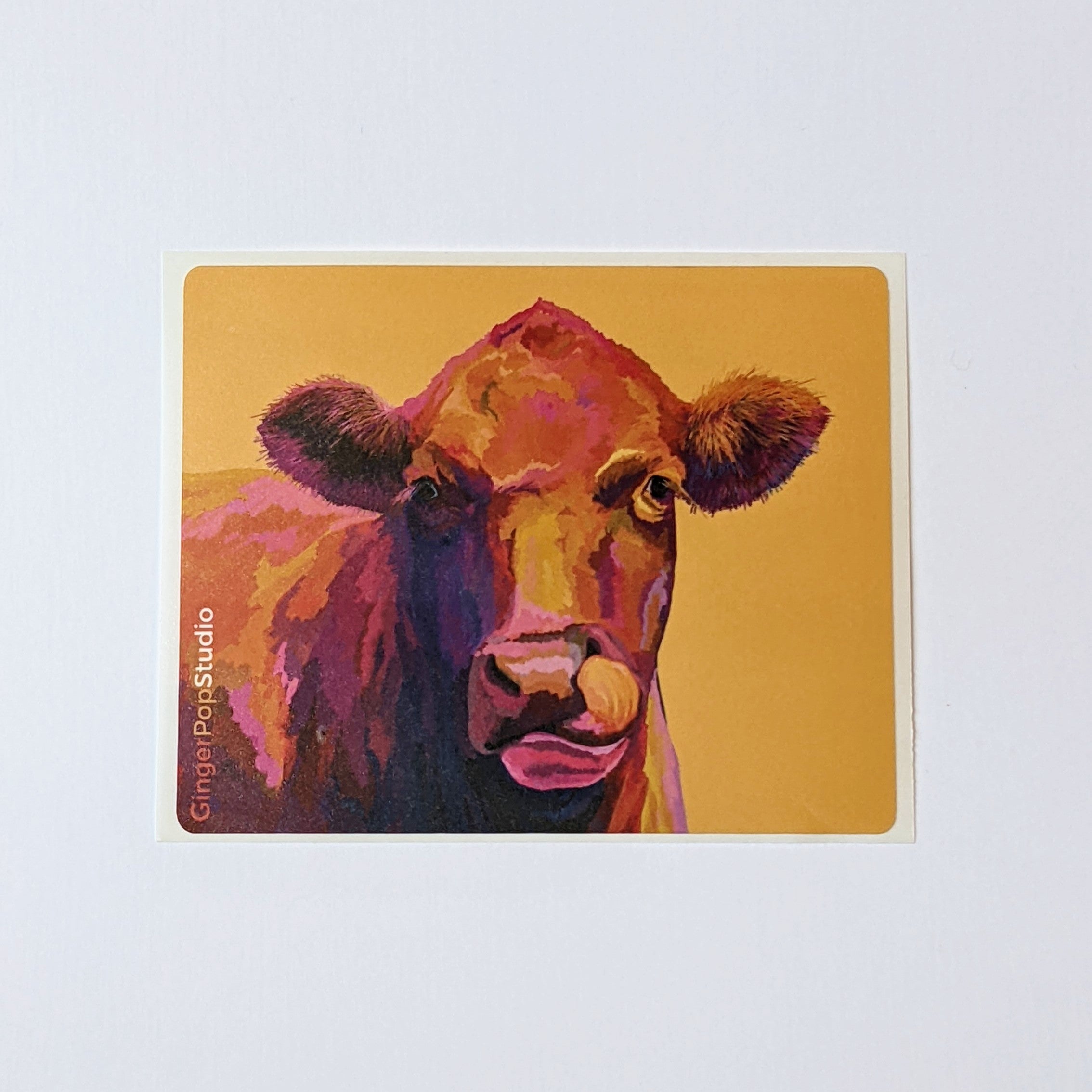 Yellow Mama Cow Sticker