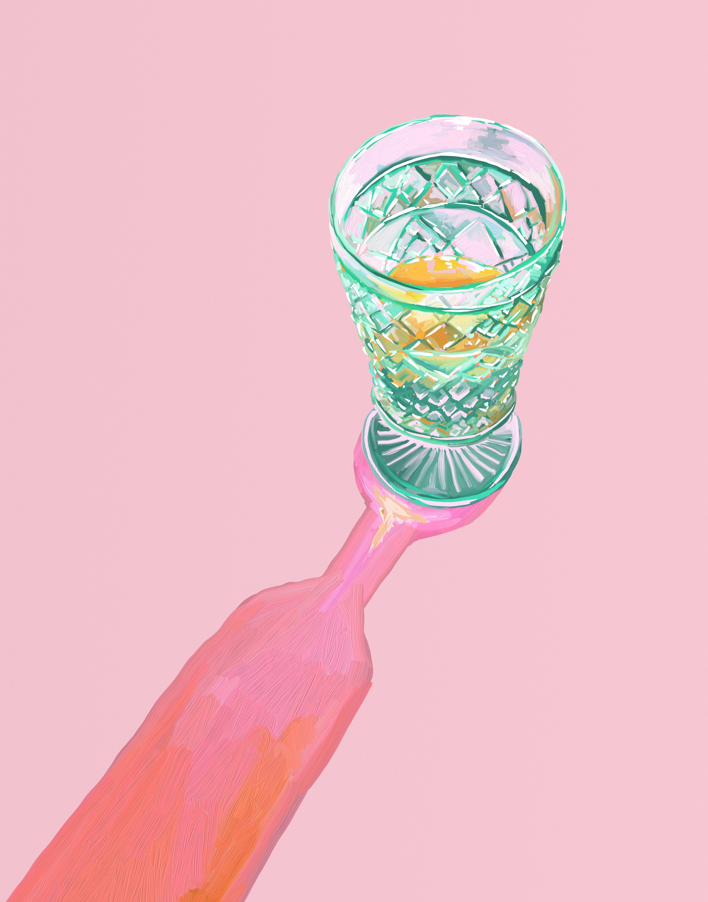 Art Deco Champagne Flutes Brunch Glasses Mimosa Vintage